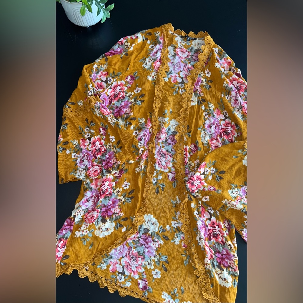 Staccato Mustard Floral Cardigan